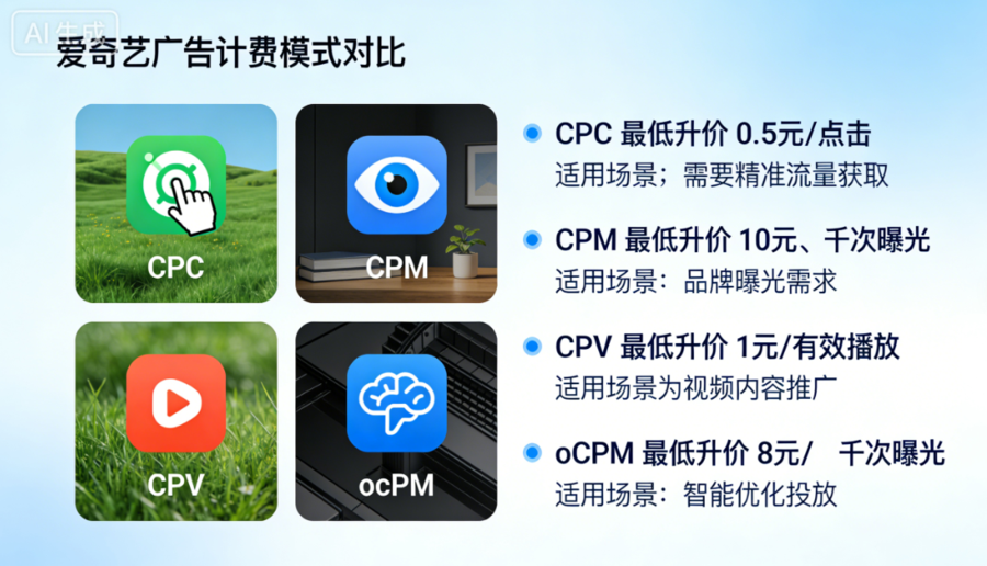 爱奇艺广告投放基础计费模式