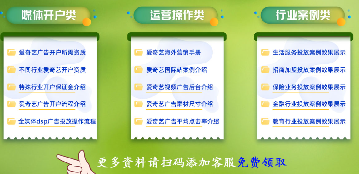 爱奇艺广告投放资料领取 爱奇艺广告投放资料领取